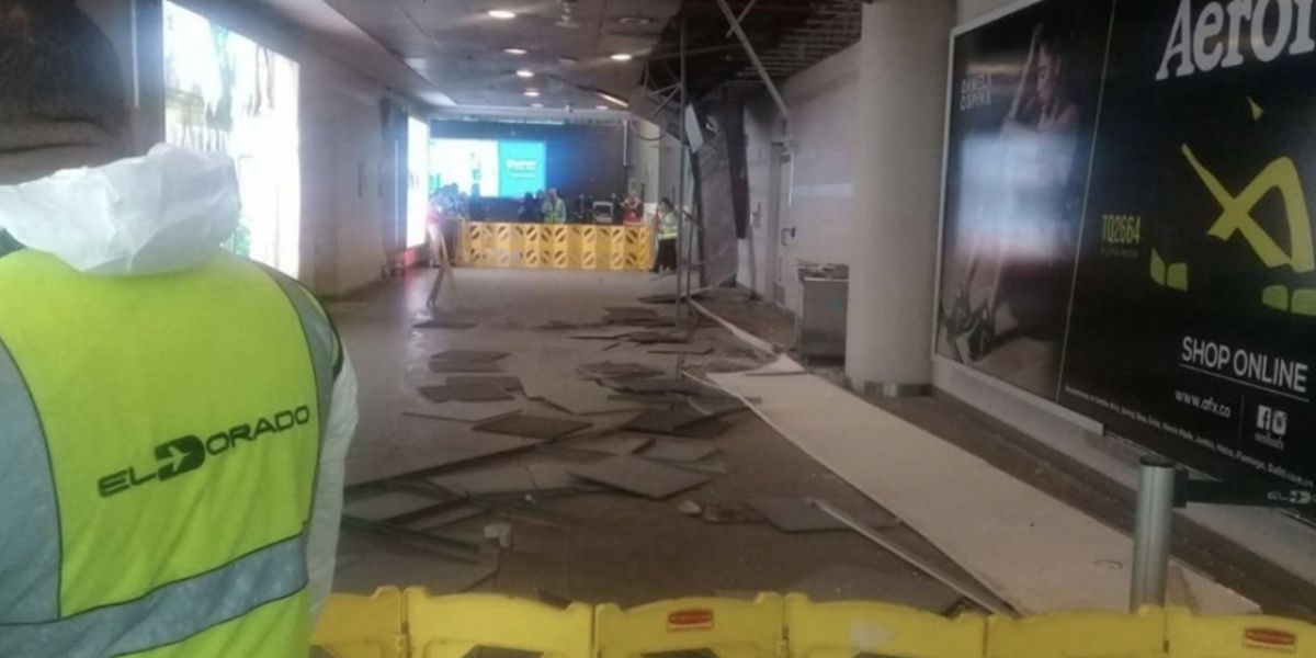 Parte del techo de aeropuerto El Dorado colapsa por granizada