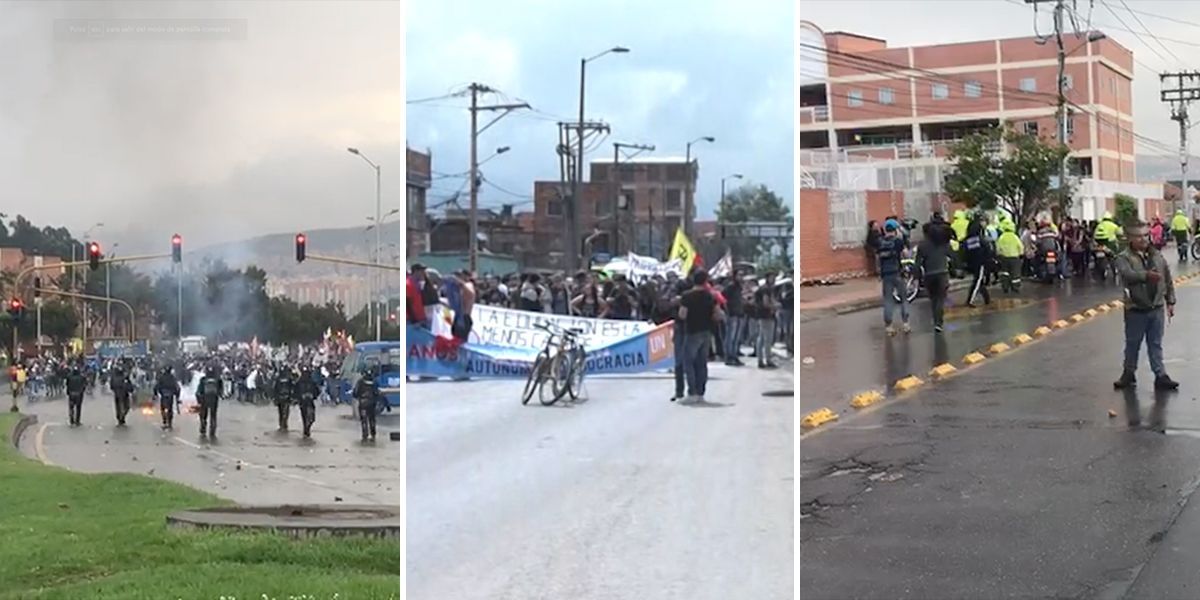 En medio de desórdenes, finalizan marchas en diferentes puntos de Bogotá