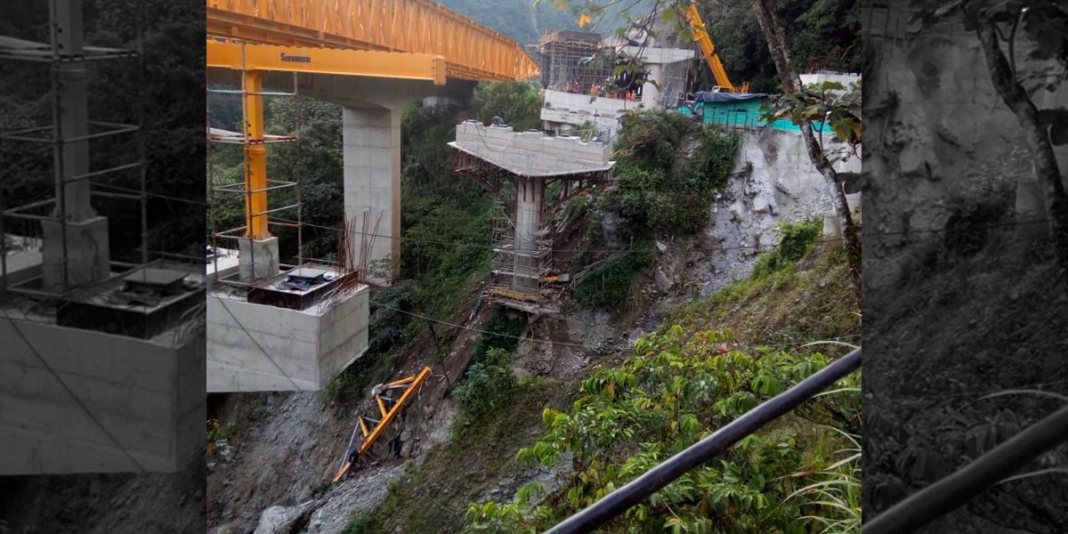 Cinco muertos por caída de columna de puente en vía Bogotá-Villavicencio