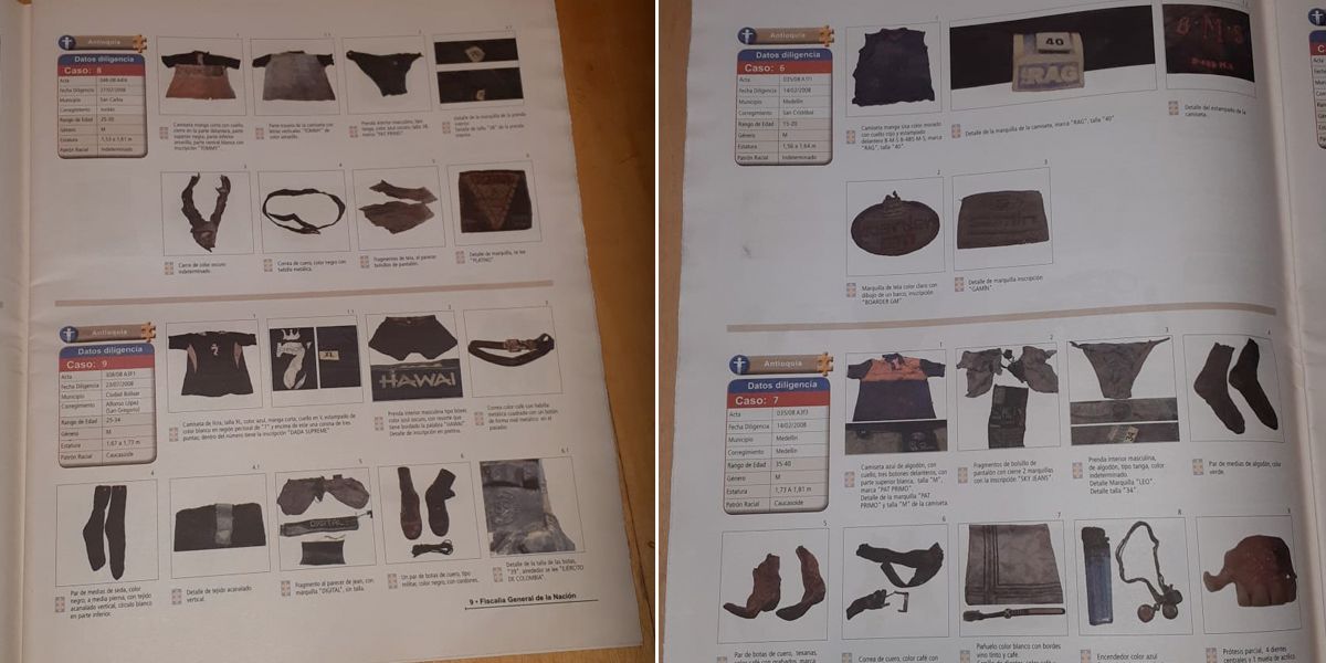 Fiscalía crea revista fotográfica con prendas de cuerpos exhumados para lograr identificación