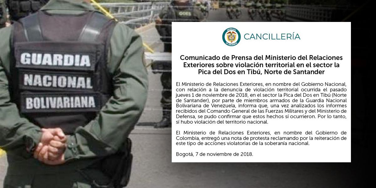 Cancillería envía nota de protesta a Venezuela por ‘violación territorial’ en N. Santander