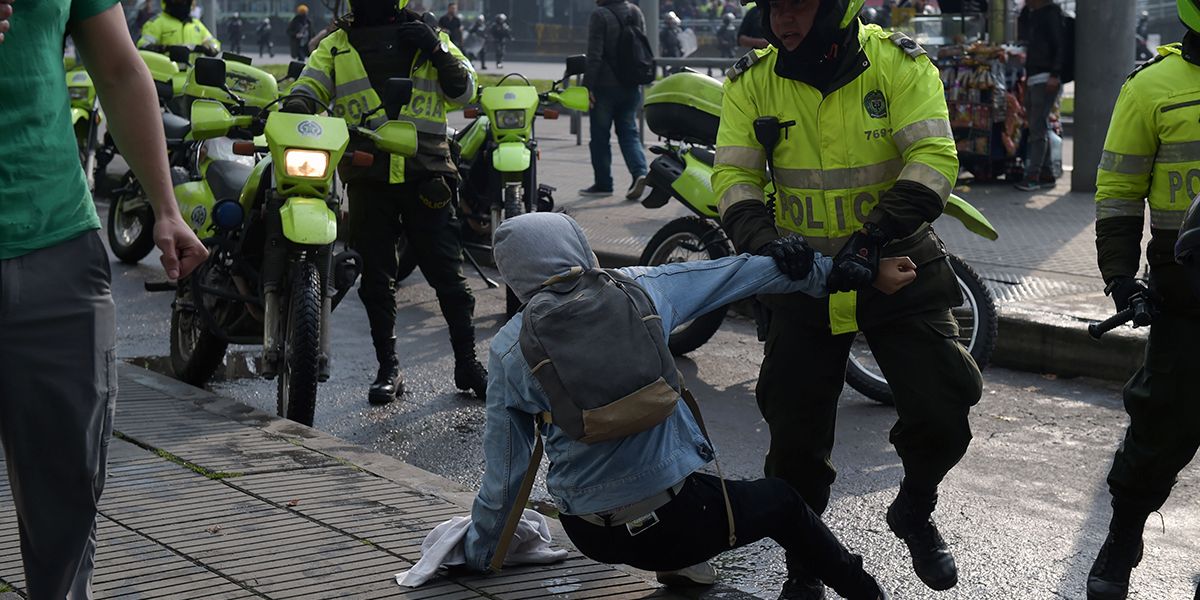 35 capturados dejó la jornada de marchas en Bogotá
