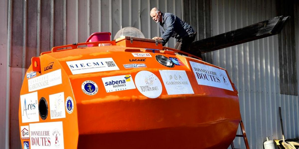 Francés de 71 años cruza el atlántico en un barril sin motor 