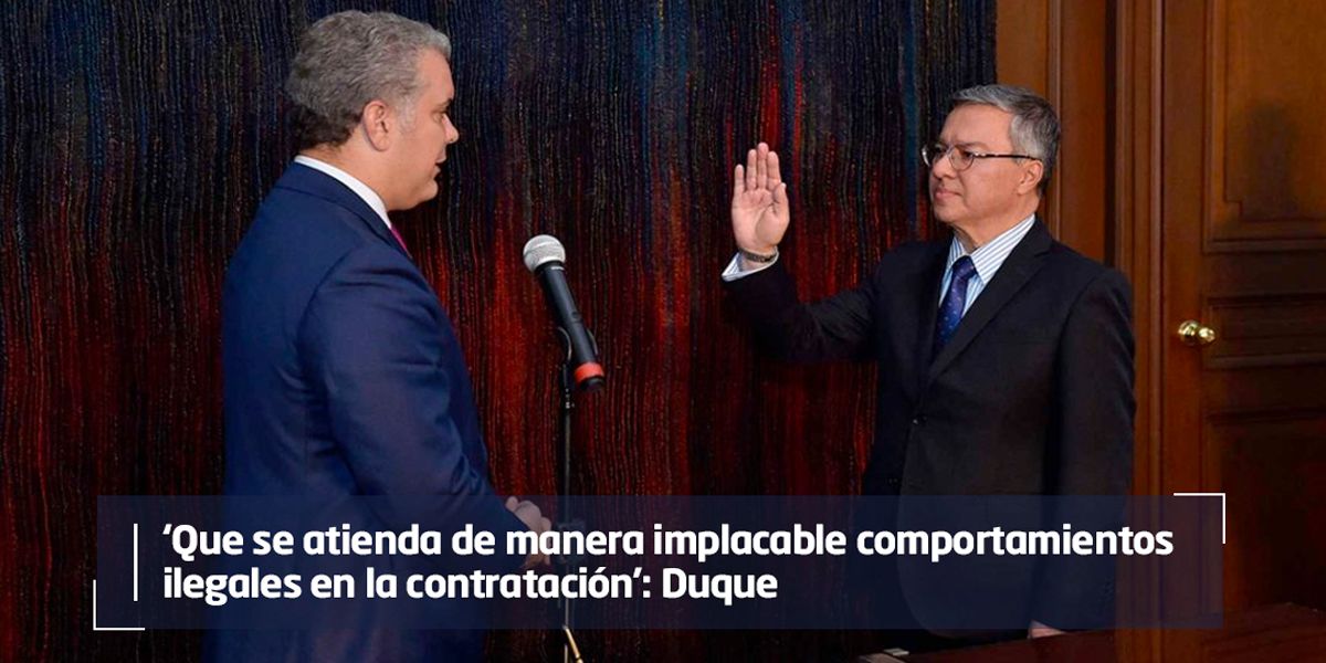 Pdte. Duque posesiona al fiscal ad hoc, Leonardo Espinosa Quintero