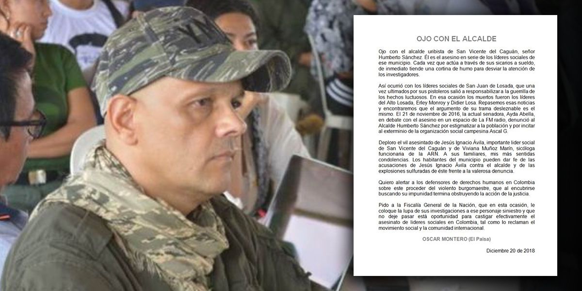 ‘El Paisa’ niega crimen de sicóloga de la ARN en San Vicente del Caguán