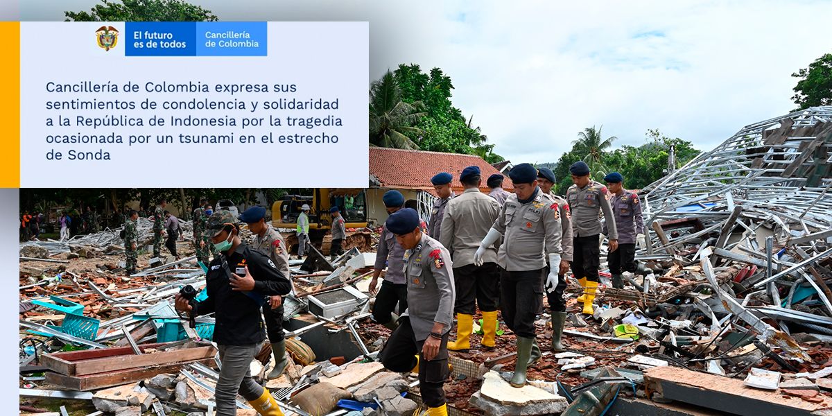 Colombia expresa su condolencia y solidaridad a Indonesia tras el tsunami