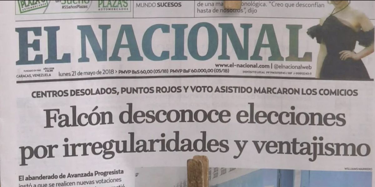Diario El Nacional, crítico del gobierno de Venezuela, suspende circulación