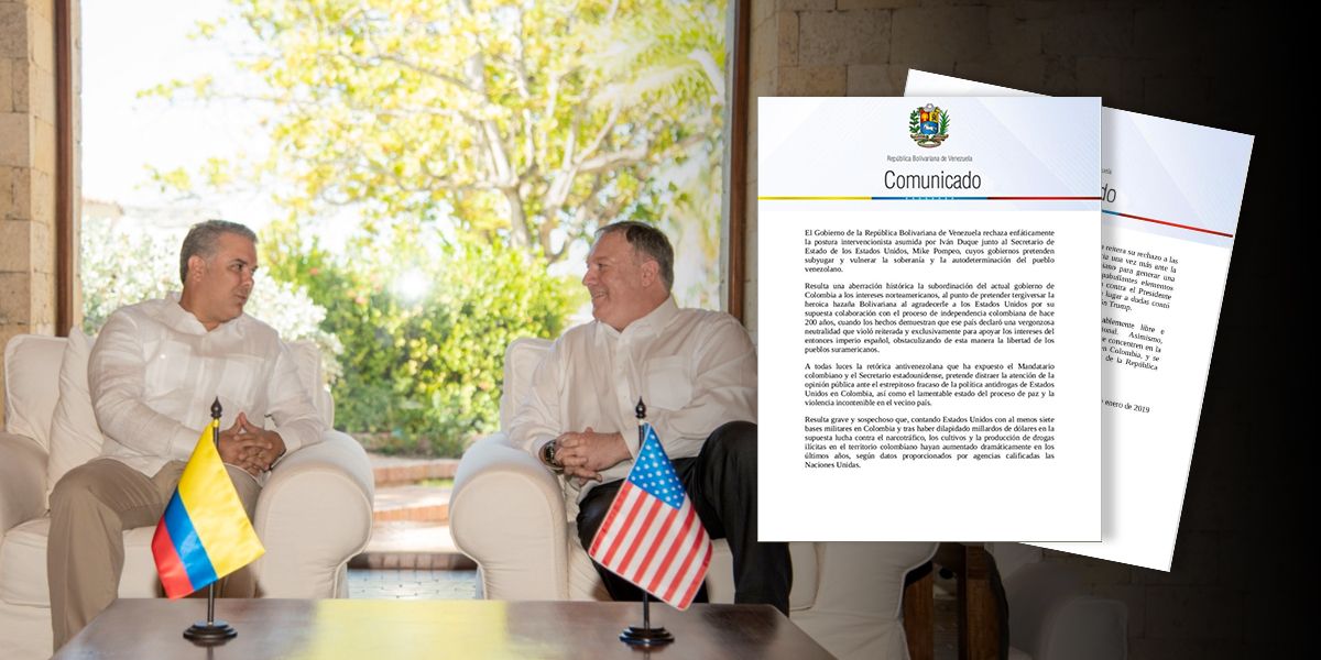 Cancillería venezolana rechaza ‘postura intervencionista’ de EE.UU. y Colombia en sus asuntos