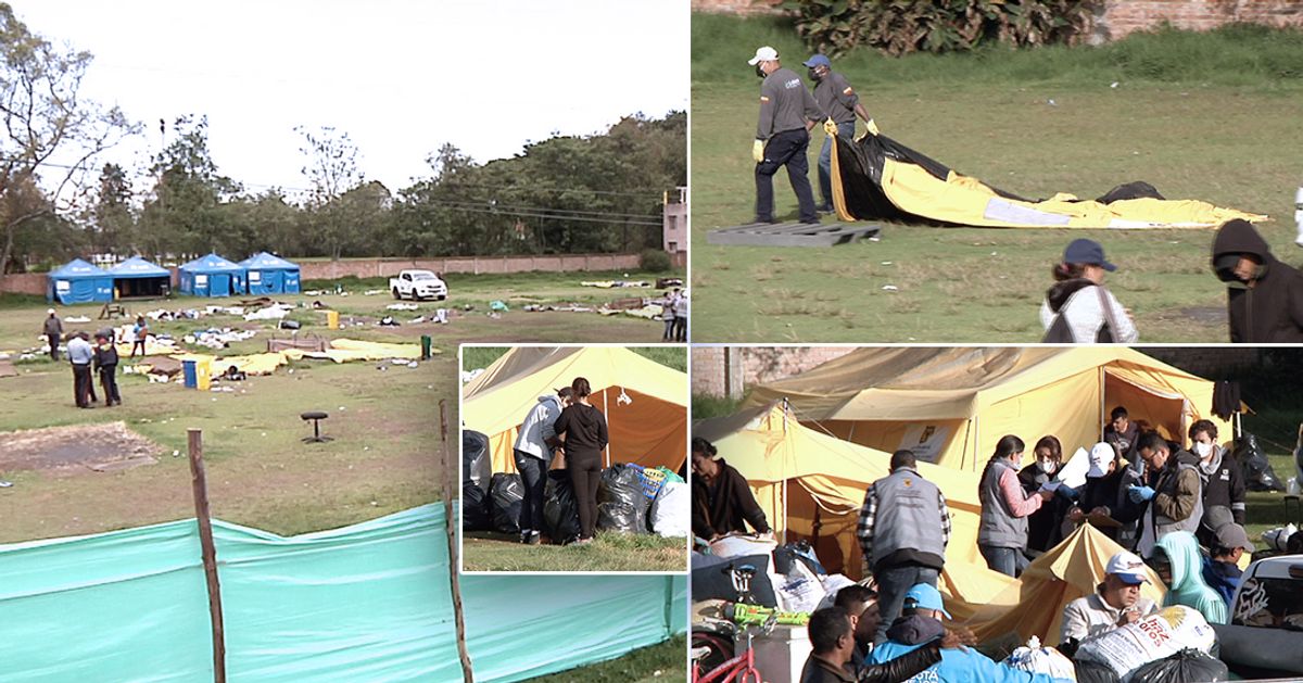 Así fue el desmonte del campamento de venezolanos en Bogotá