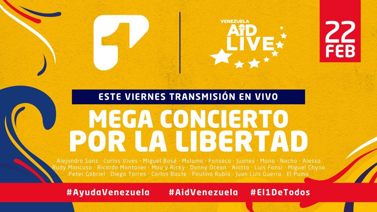 Canal 1 te trae la transmisión del concierto ‘Venezuela Aid Live’ desde Cúcuta