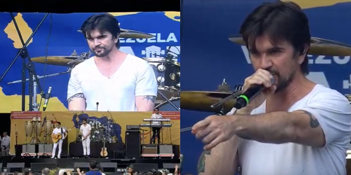 Un Juanes molesto interrumpió su presentación del ‘Venezuela Aid Live’