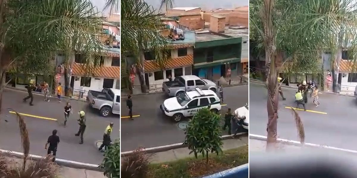 En fuerte riña termina un procedimiento de la Policía en Medellín
