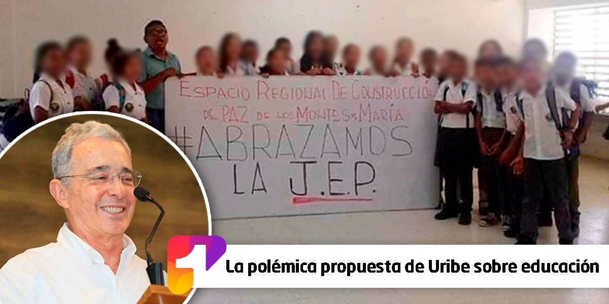 La indignación de Uribe por foto de niños en colegio público por la que pide más educación privada