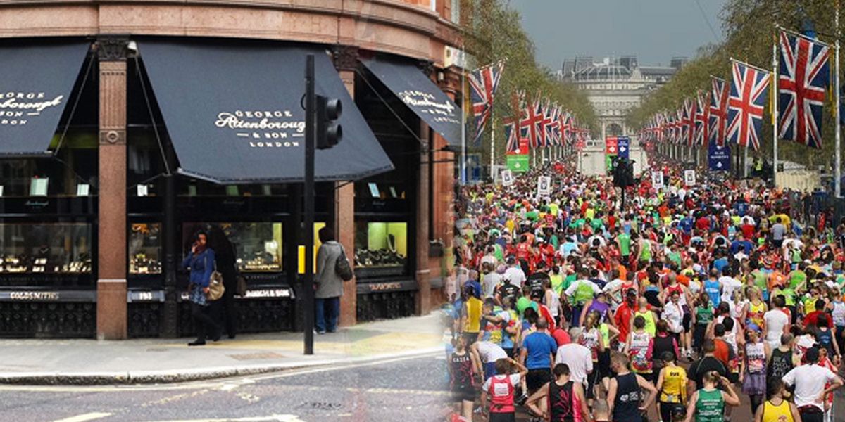 Aprovechan maratón para hacer robo millonario en histórica joyería de Londres