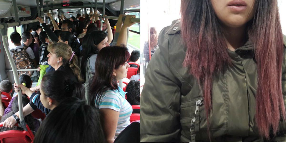 Mujer denuncia que, en pleno bus de TransMilenio, le cortaron el pelo