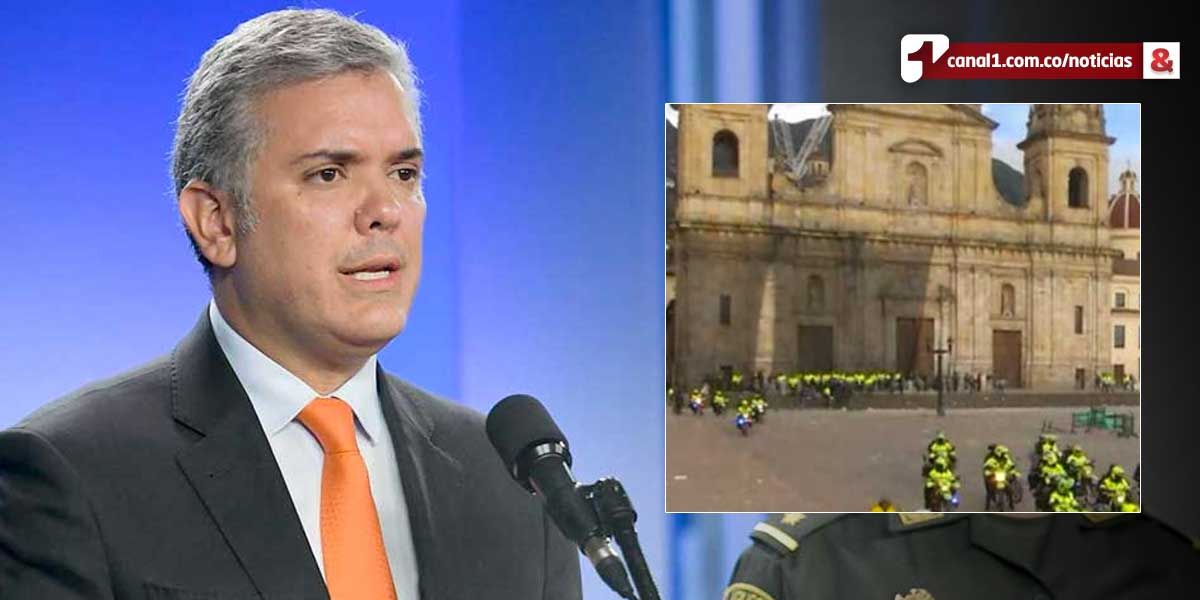 Duque rechaza ‘violencia y vandalismo’ durante paro nacional en Bogotá