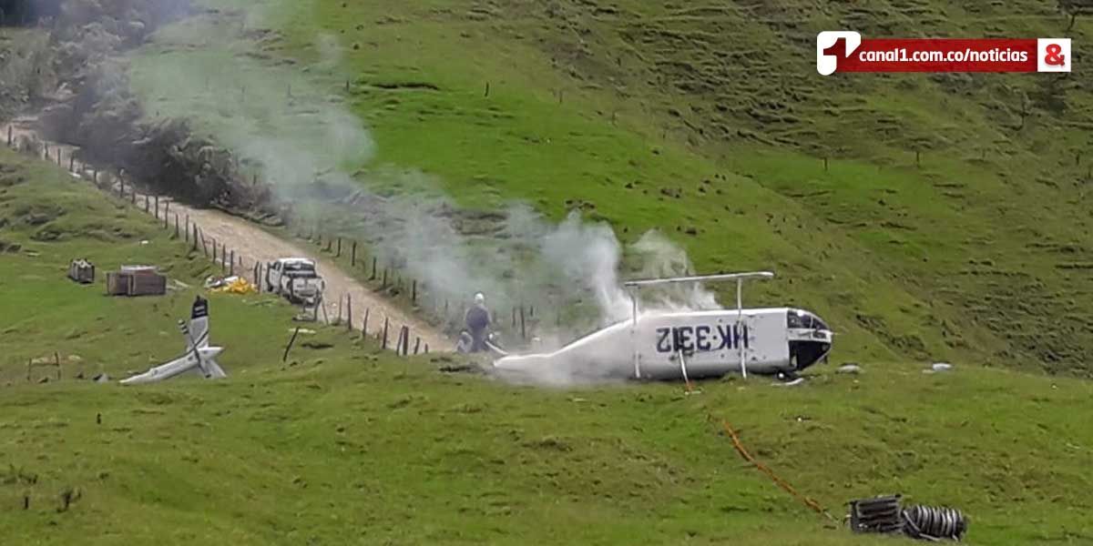 Accidente de helicóptero en Sabanalarga, Antioquia: piloto ileso