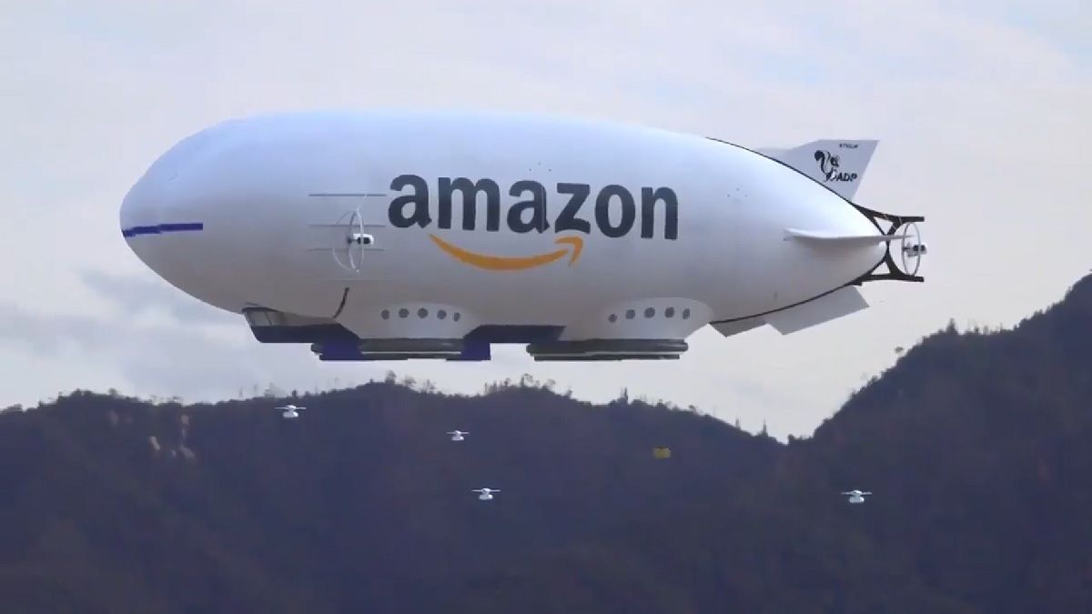 Video de dirigible de Amazon liberando drones para realizar entregas es falso