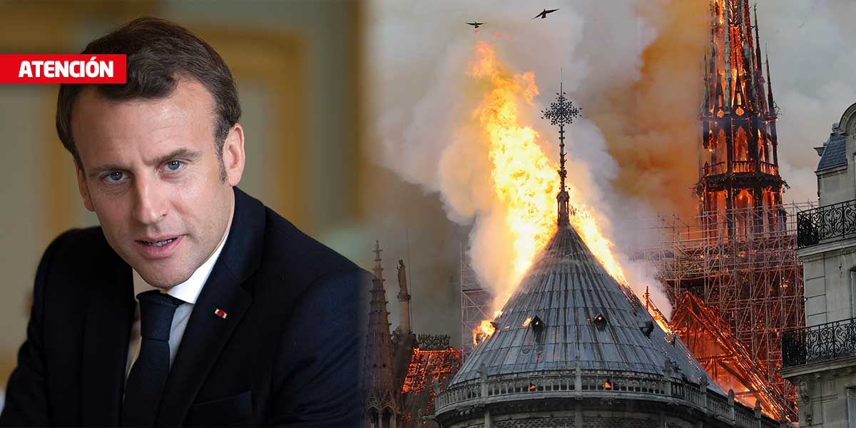 Macron comparte el ‘dolor de toda una nación’ por el incendio de Notre Dame