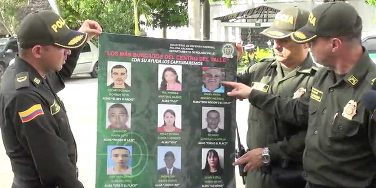 Policía publica cartel de los más buscados en Valle del Cauca
