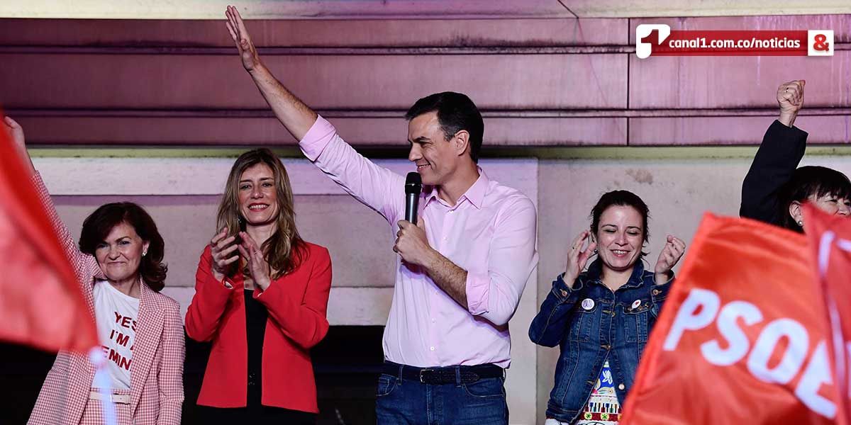 Pedro Sánchez celebra victoria del PSOE y se abre a pactos con fuerzas políticas