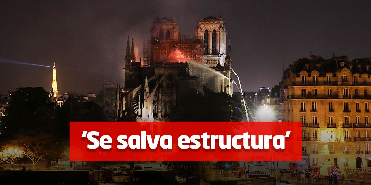 Bomberos aseguran que estructura de la catedral de Notre Dame de París ‘está a salvo’
