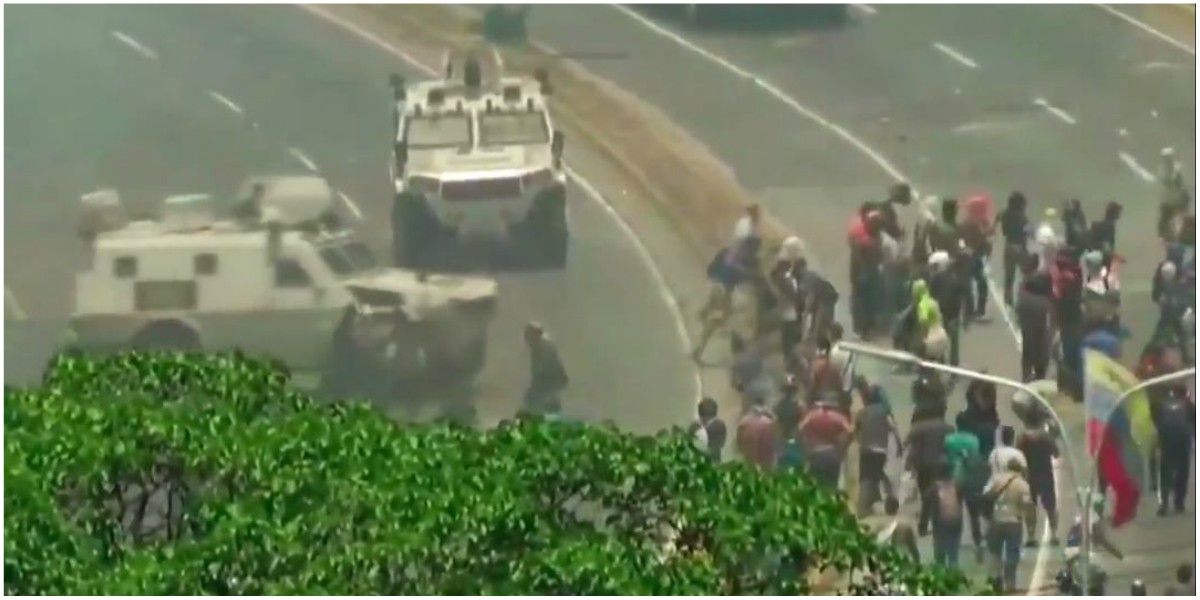 tanqueta arrollo personas manifestaciones venezuela
