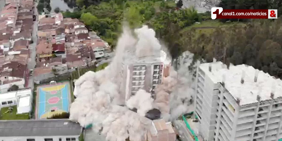Así se llevó a cabo la implosión del edificio Altos del Lago en Rionegro, Antioquia