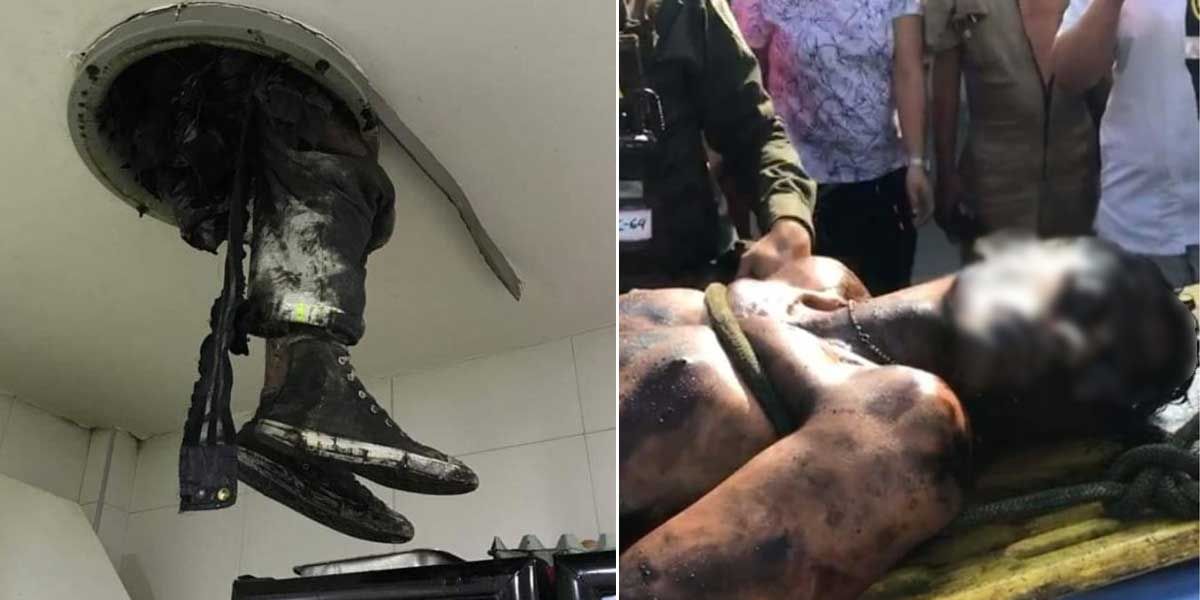 Ladrón que pretendía robar en restaurante de Medellín quedó atrapado en ducto de aire