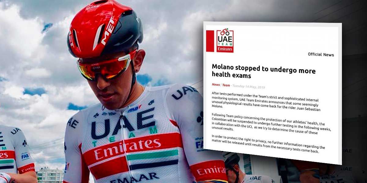 UAE aparta del Giro al colombiano Juan Molano por ‘valores anómalos’