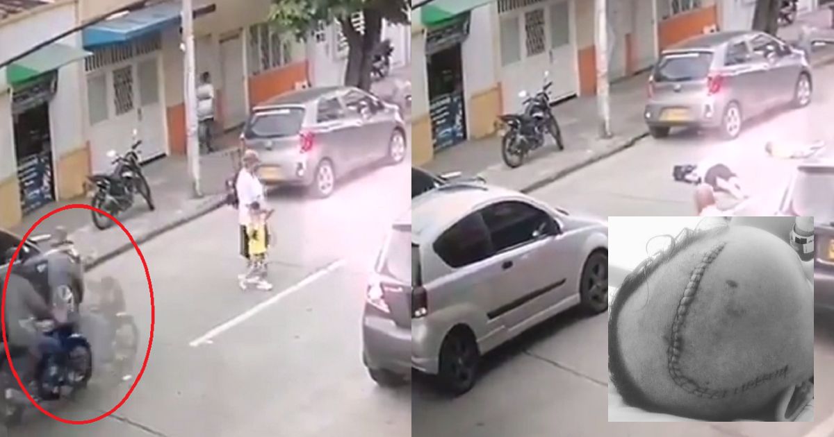 Con este video, buscan a motociclista que atropelló a abuela y niño y se fugó