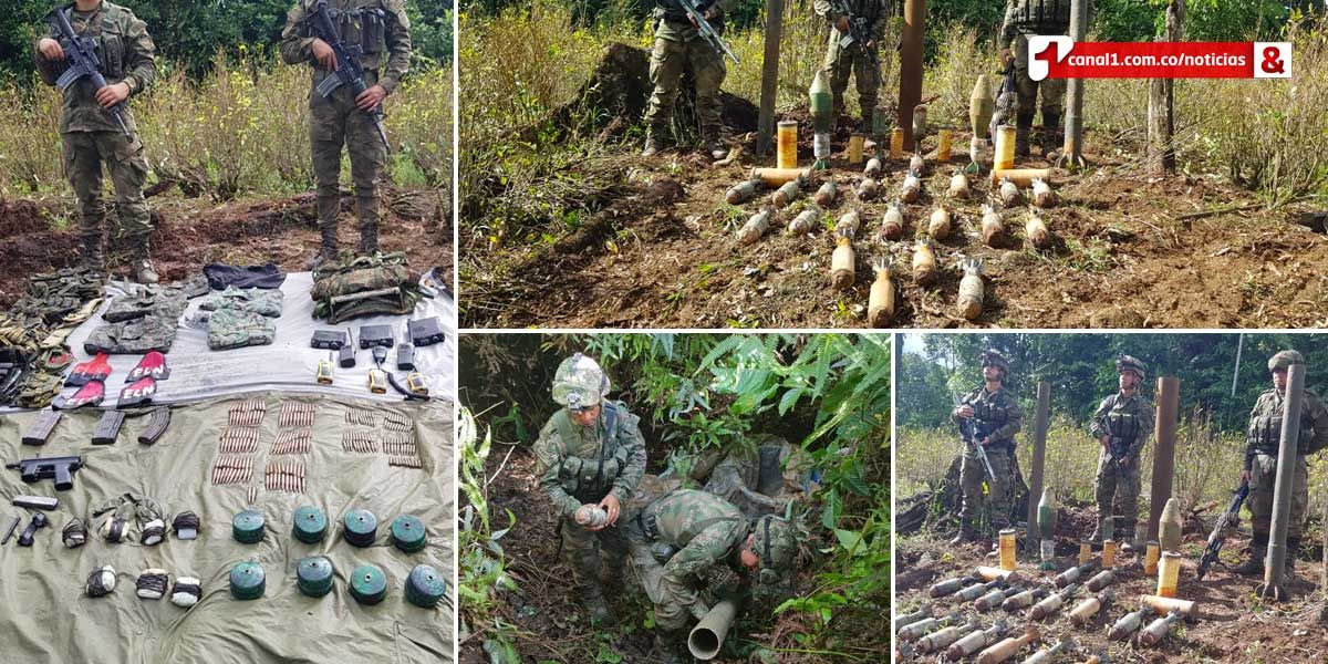 Ejército ubica y destruye dos depósitos ilegales con material de guerra en Nariño