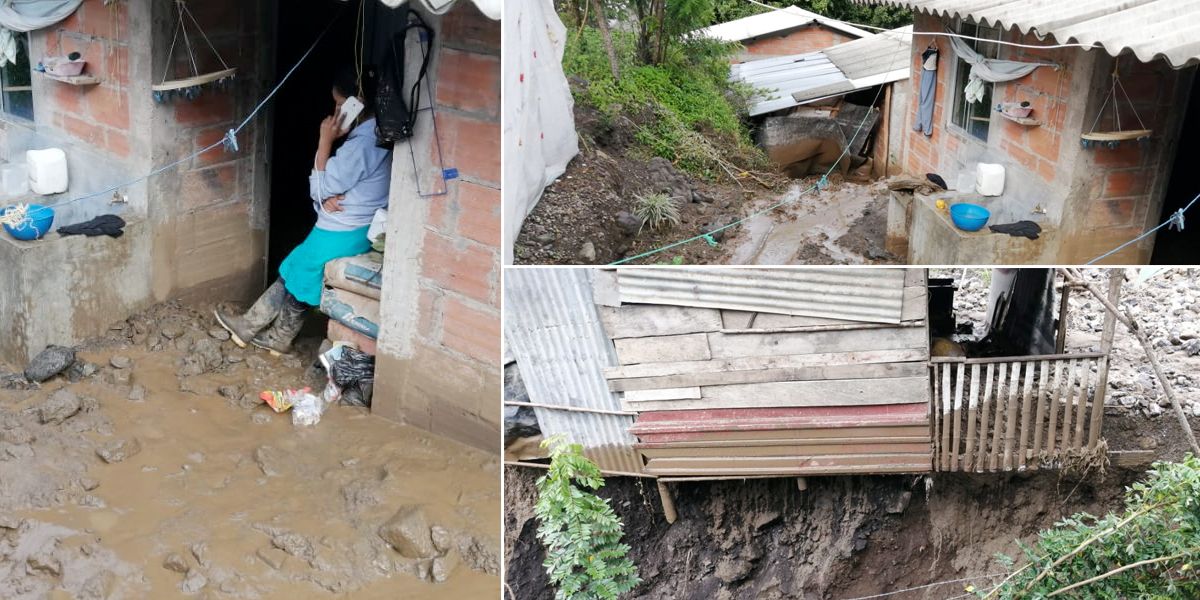 20 viviendas afectadas por derrumbe en Caldas, Antioquia