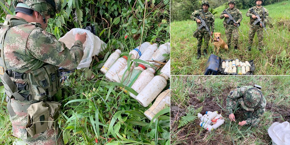 Ejército destruye depósito ilegal con más de 40 kilos de explosivos en Nariño