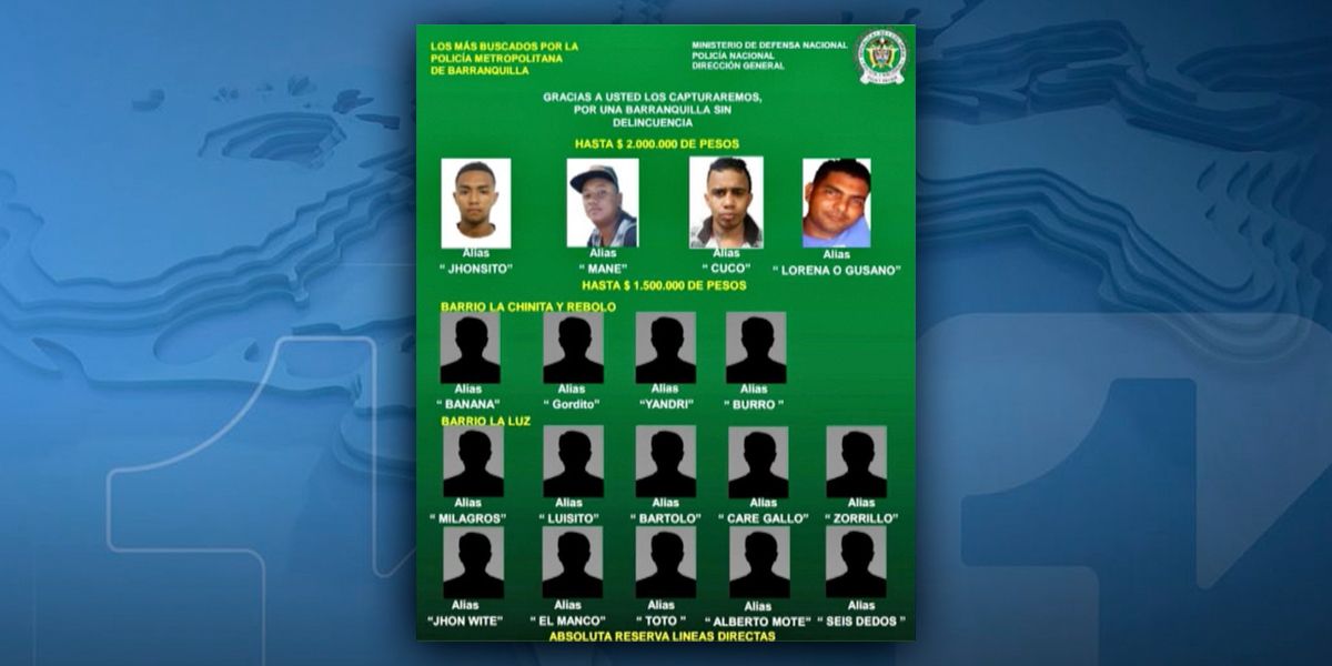 Policía de Barranquilla entrega el cartel de los más buscados