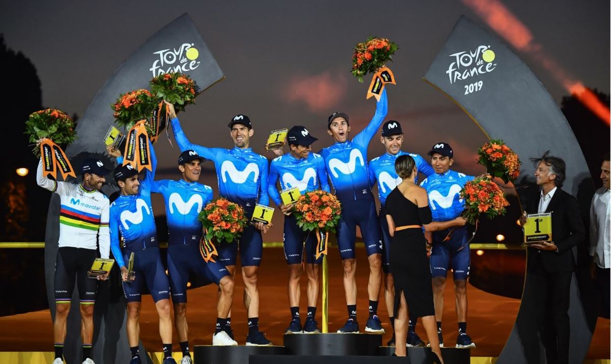 El Movistar de Nairo Quintana se consagró por cuarta vez campeón por equipos del Tour de Francia