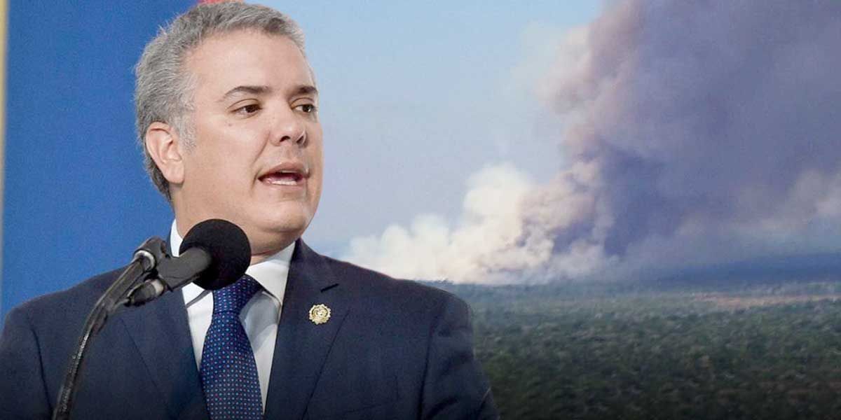 Duque ofrece su apoyo para mitigar incendio en la Amazonía