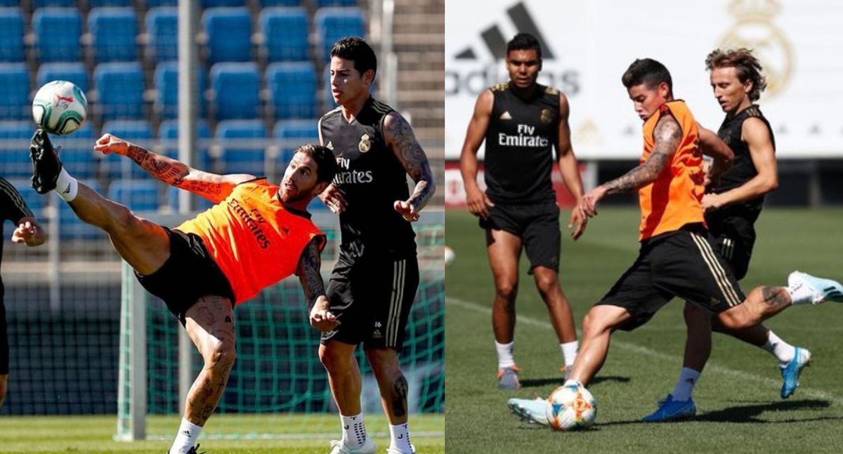 Con estos goles, James Rodríguez se luce en el entrenamiento del Real Madrid
