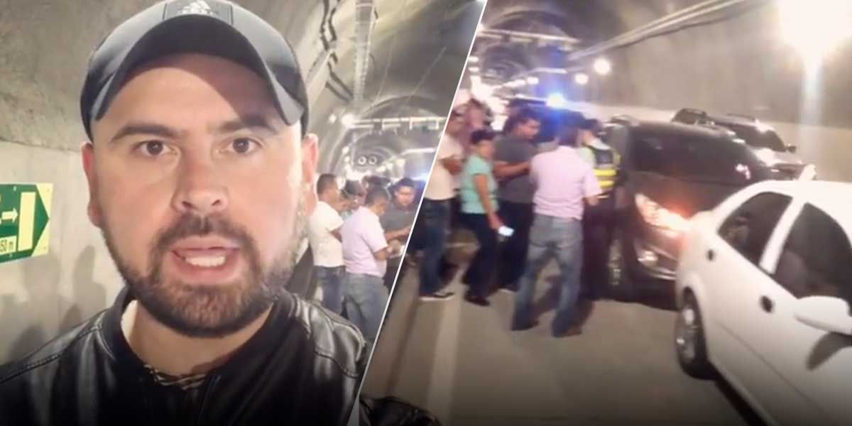 El humorista Ricardo Quevedo vivió el primer accidente de tránsito en el Túnel de Oriente