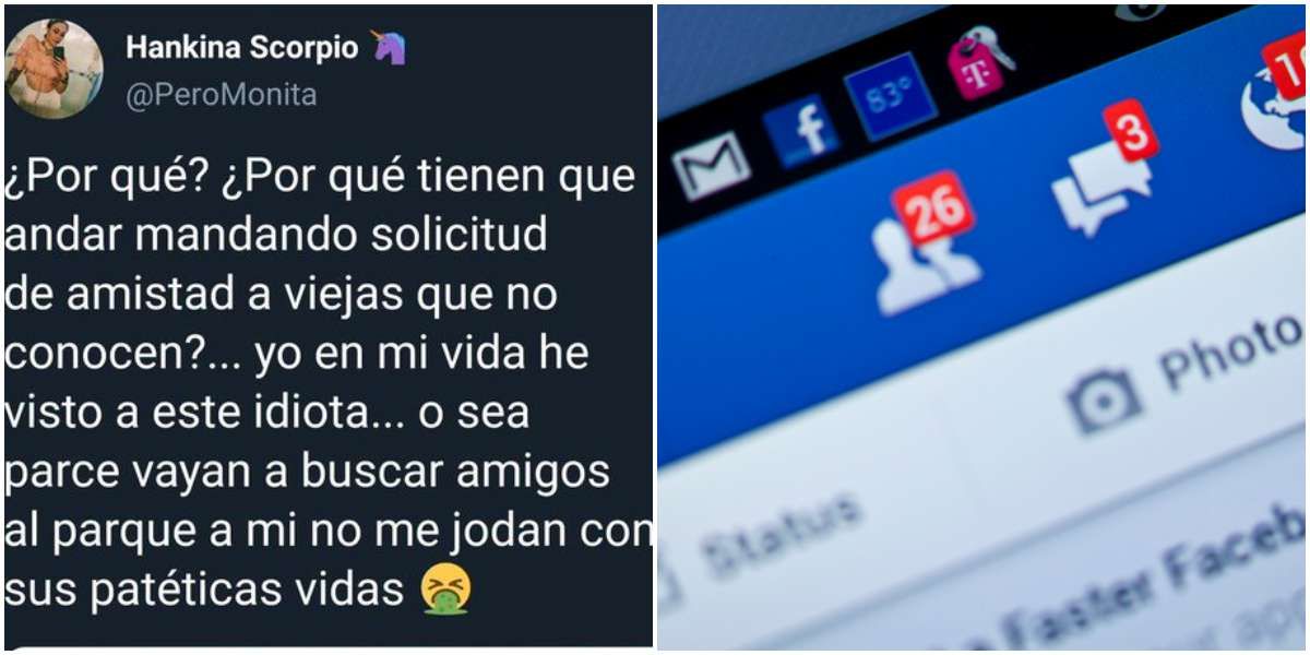 Chica publicó indignada la solicitud de amistad de un joven, pero tuiteros se fueron contra ella