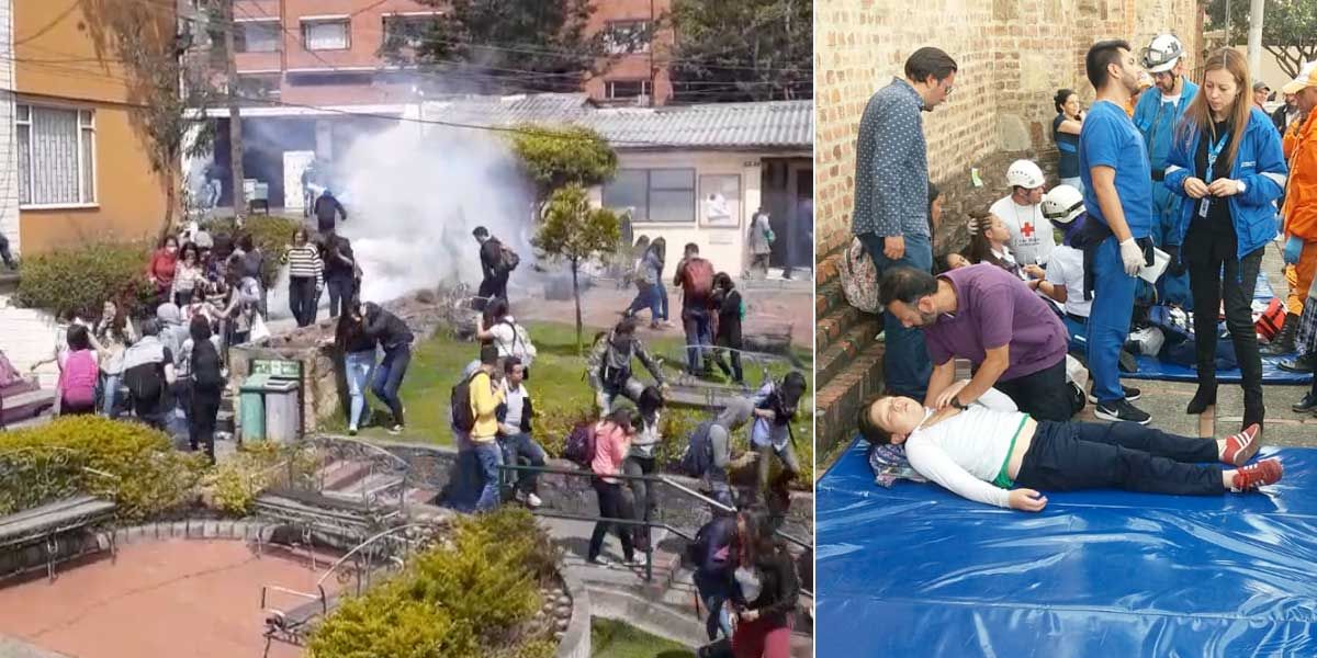 Quince estudiantes de colegio resultaron desmayados por gases lanzados en medio de protestas