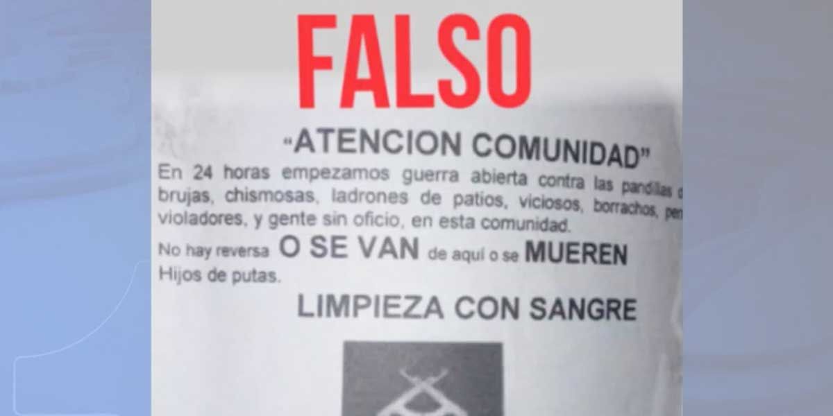 Autoridades ofrecen recompensa por información de panfletos amenazantes en Cartagena