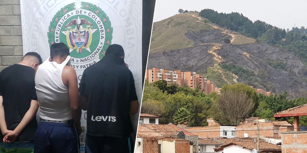 Aprehendidos tres menores tras prender fuego al cerro de las Tres Cruces en Medellín
