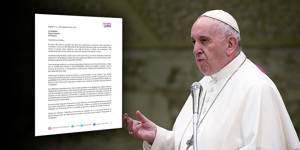 Movimiento Defendamos la Paz pide al papa Francisco “velar” por el acuerdo de paz