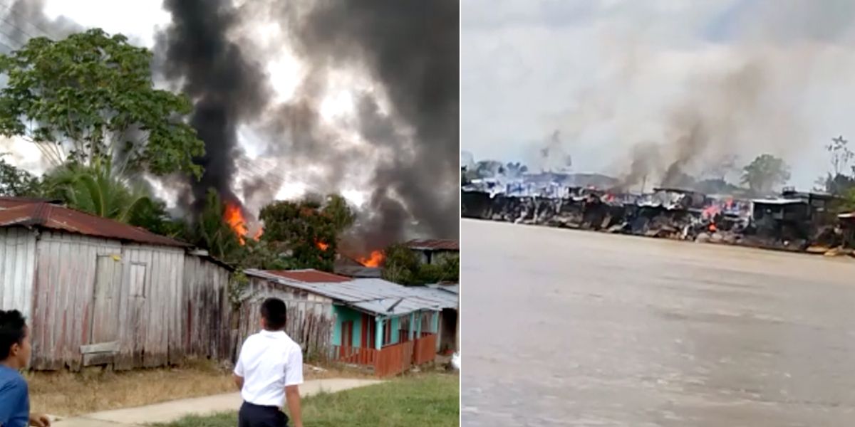 Incendio en estación de servicio de Putumayo dejó 15 viviendas incineradas y tres heridos