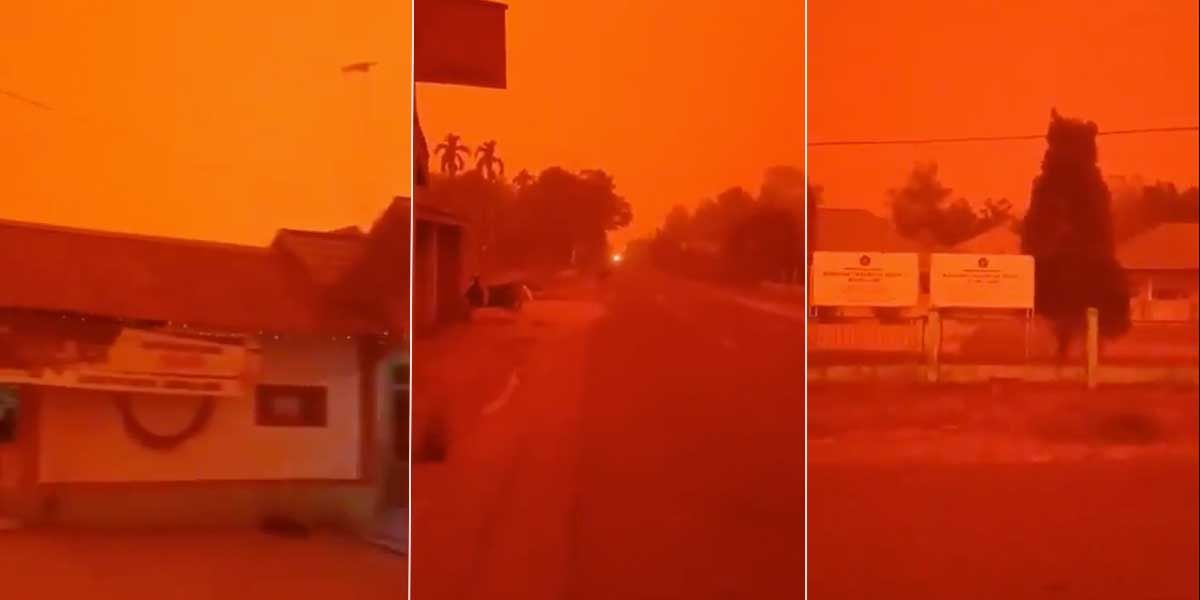 El extraño fenómeno que tiñó de rojo el cielo en Indonesia