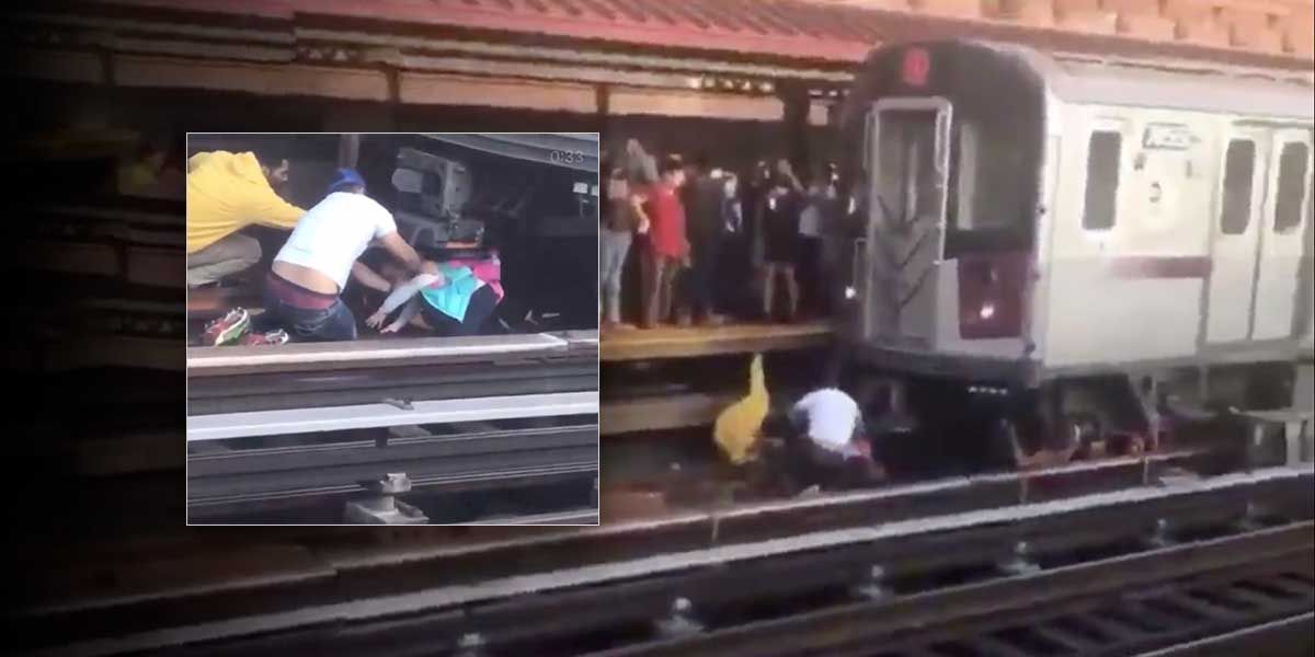 Milagroso rescate: un hombre se lanzó con su hija en brazos al paso del tren en Nueva York