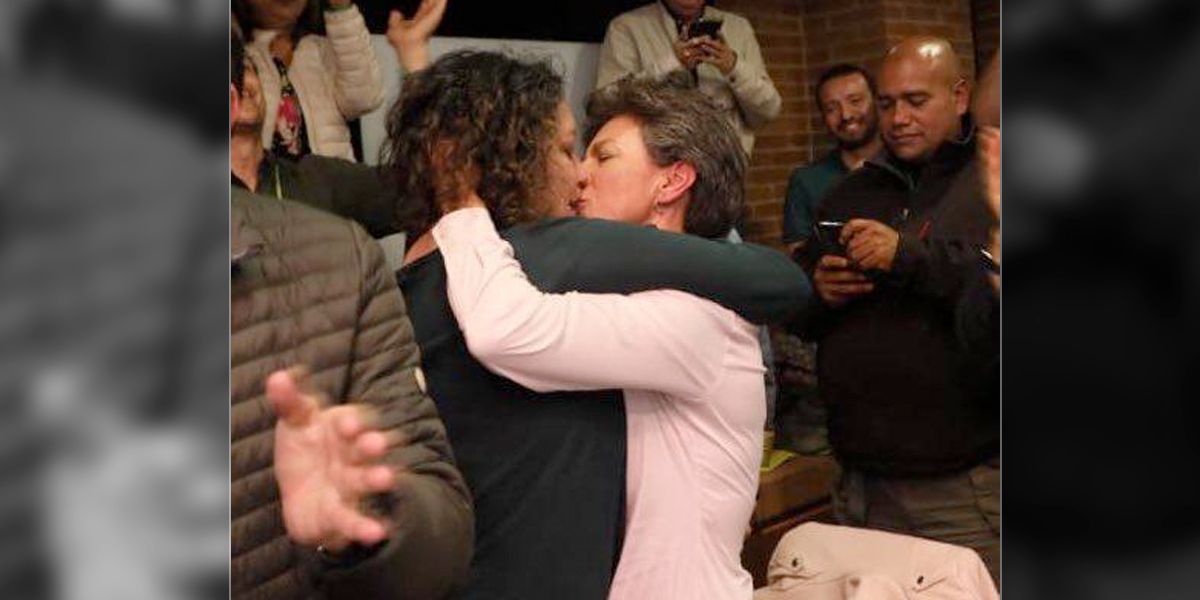 La amorosa celebración de Claudia López tras ser elegida alcaldesa de Bogotá