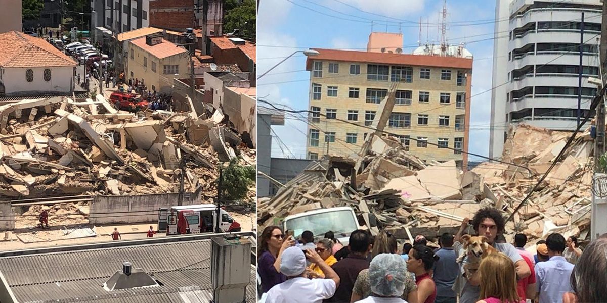 Colapsa un edificio residencial de siete pisos en Brasil