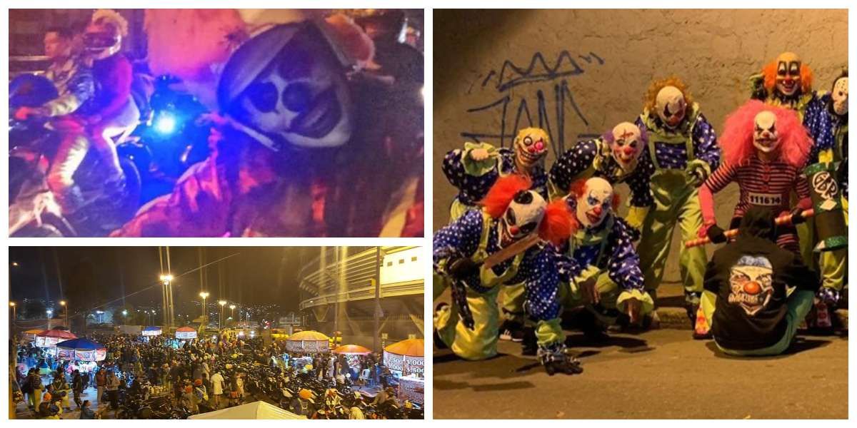 La terrorífica caravana de payasos motociclistas que generó caos en Bogotá